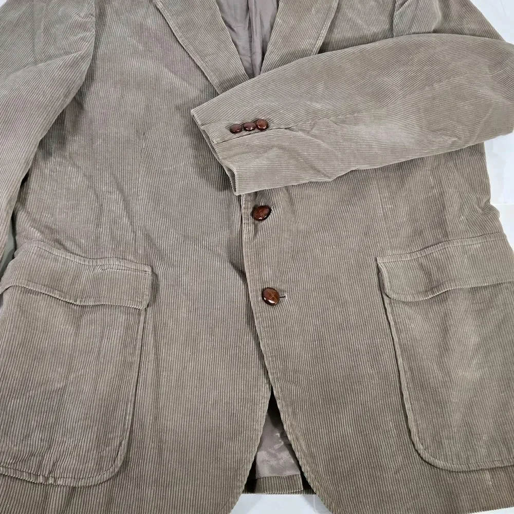 Vintage Jordache Mens‎ 46R Corduroy Sport Coat Blazer Brown Jacket
